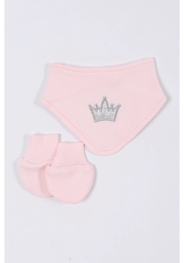 Prenses Desenli Müslin Kız Bebek Hastane Çıkışı Bebek Kıyafetleri Yenidoğan Hastane Çıkış Seti 5 Li Pudra