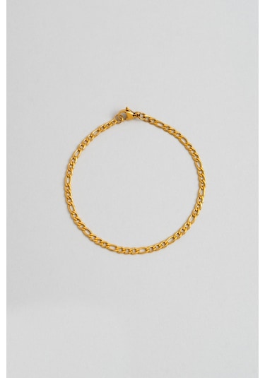 Klasik Sarı Kaplama Çelik Erkek Bileklik Sarı