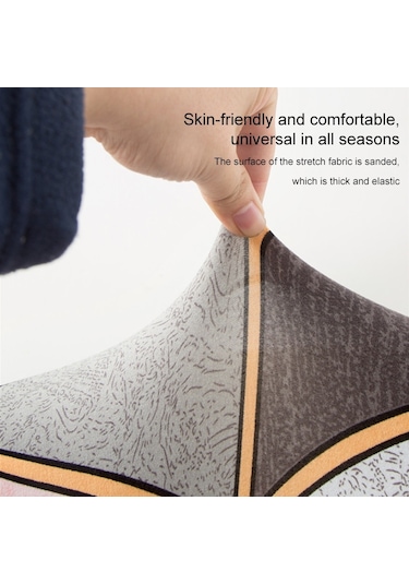 Elastik Tek Yarım Daire Baskılı Kanepe Örtüsü Bulut Şeffaf Çok Renkli