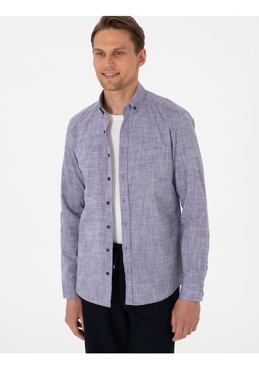 Pierre Cardin Erkek Lacivert Gömlek Desenli 50307025-vr033 Lacivert