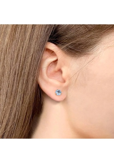 Aquamarıne 925 Ayar Gümüş Topaz Taşlı Küpeler 349389077 Altın