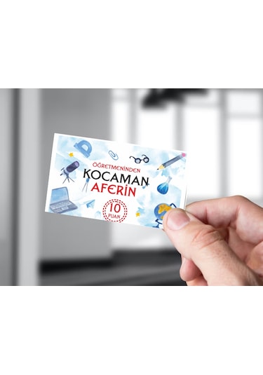 Öğretmeninden Kocaman Tebrik Kartı 50 Adet 5x8 Cm