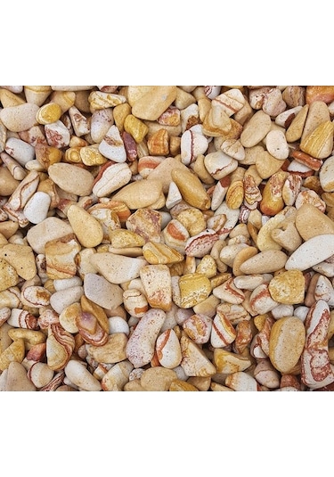 Sarı Çizgili Dolomit Taş 5 Kg 2-4 Cm Renkli Dere Taşı Çakıl Taşı