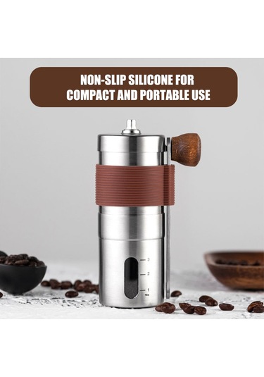 Skycity El İle Kahve Değirmeni, 304 Çelik, Porselen Çekirdek, Ayar可调, Taşınabilir, Anti-kayma Silikon Kılıf, Tahıl Dağıtabilir