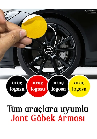 Universal Araç Uyumlu, Audi Jant Göbeği Arması, Sticker 4'lü Set 60mm Gümüş