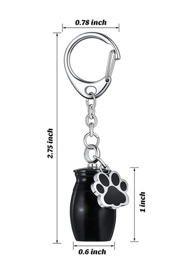 Homyl Urn Anahtarlık Ashes Hatıra Su Geçirmez Anıt Siyah Altın