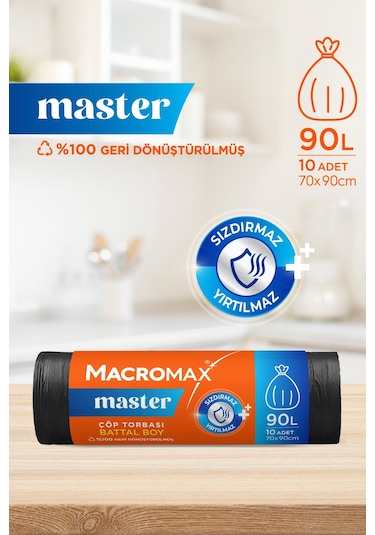 Macromax Master Çöp Torbası Battal Boy 10'lu X 4 Adet