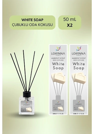 White Soap Çubuklu Oda Kokusu Set 2x50 Ml Beyaz Sabun