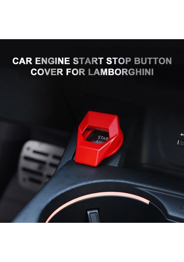 Skycity Lamborghini Araçları İçin Alüminyum Allüvyum Motor Başlatma Düğmesi Kapağı - Siyah, Dayanıklı, Kolay Kurulum, İç Dekorasyonu Artırır