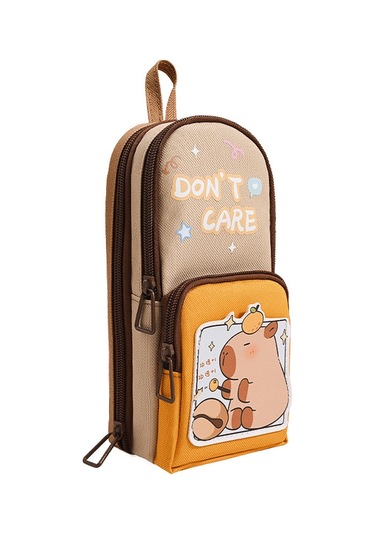 Spring Güzel Kalem Kutusu Kırtasiye Çantası Budist Yunus Kahverengi