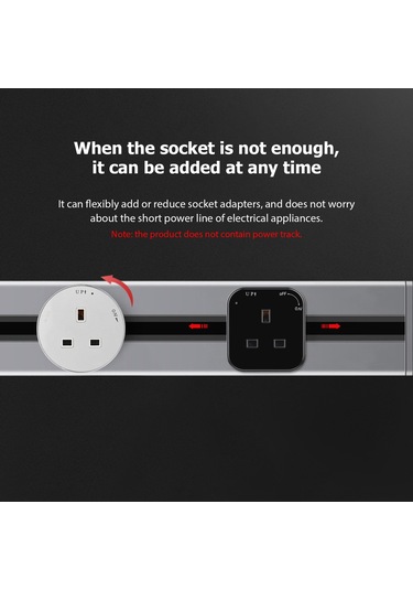 Tenfowee Çoklu Usb Bağlantılı 16a Avrupa Stili Kare Gri Elektrik Rayı Adaptörü