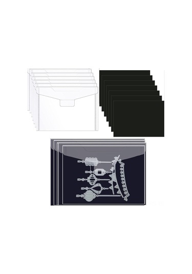 Reedark 20'li Set: 19x14cm Pvc Şeffaf Kalıp Saklama Çantaları + 127x177mm Kauçuk Yumuşak Mıknatıs Levhaları Çok Renkli