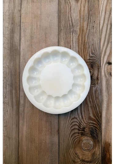 Bubble Dairesel Tombul Silikon Tepsi Kalıbı Beyaz