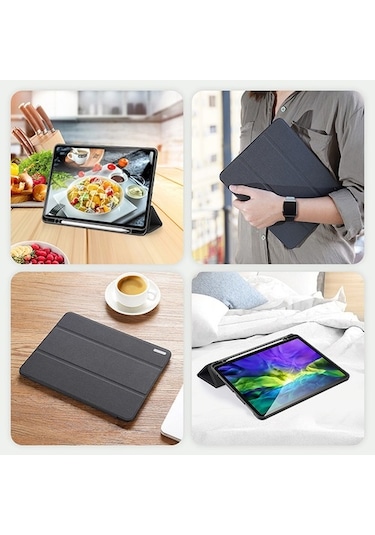Dux Ducis Apple Uyumlu iPad Pro 12.9 (2021-2020-2018 )Kılıf Kalem Yerli Soft