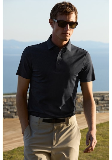 Lufian Jaxon Hi- Tech Performance Dikişsiz Polo Tişört Siyah 111040241100100