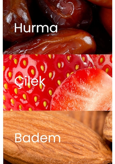 Meyveli Çilekli & Bademli Protein Topları 110gr X3 Adet