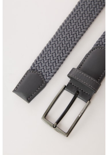 AC&Co / Altınyıldız Classics Erkek Grı Casual Suni Deri Kemer Gri