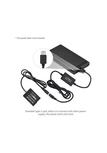 Youtek Panasonic Lumıx İçin Usb Type-c Pd Hızlı Şarj Desteği İle Sahte Pil Ve Kablo Seti