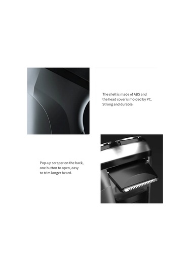 Geeksen Razor 3d Elektrikli Tıraş Başlığı Tıraş Makinesi Yedek Başlık Blokaj Korumalı Tıraş Makinesi Siyah