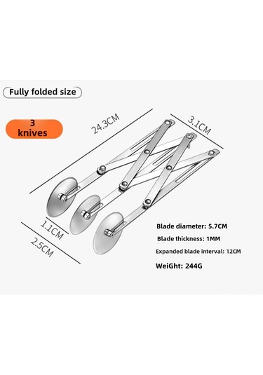 Aubyhe Stainless Steel Multifunctional Rolling Cutter: 7/5/3 Wheel Pizza, Dough &油条 Cutting Tool For Baking - Durable Kitchen Slicer Diğer