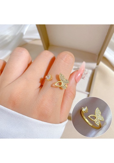 Geometrik Elmas Taşlı Yuvarlak İnci Yüzük No.41 Çok Renkli