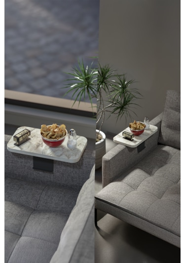 İkili Yan Sehpa Ayarlanabilir Tepsi Dikdörtgen Efes