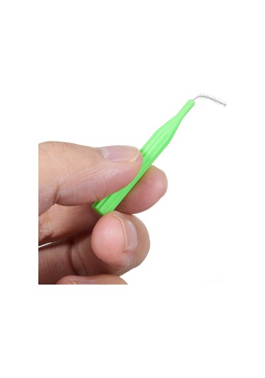 Qingmipy 100 Adet Diş Arası Fırçası Seti - Diş Temizliği Ve Ağız Sağlığı İçin Pratik Çözüm, Taşınabilir Saklama Kutusu İle Yeşil