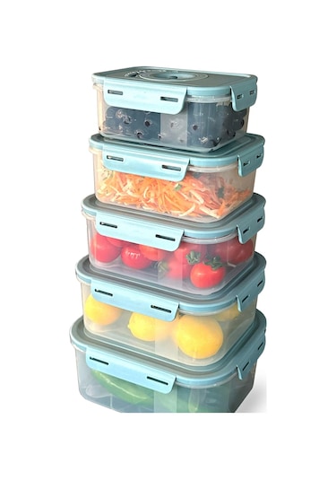 Seoul Taze Ürün Saklama Kabı 5'li Set Çok Renkli