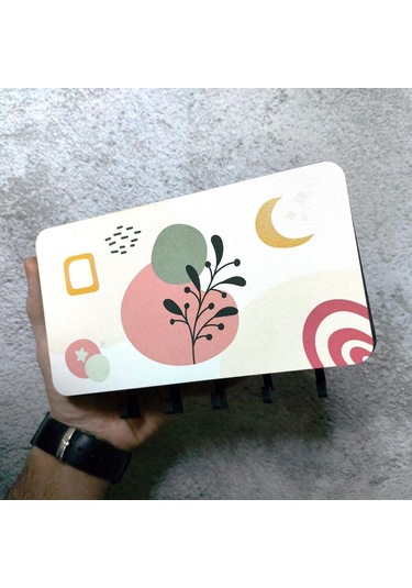 Dekoratif Geometrik Desenli Bölmeli Anahtarlık Duvar Askısı Diğer