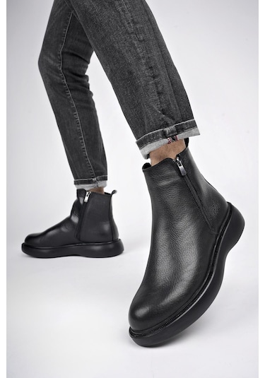 Muggo Brandon Hakiki Deri Çift Fermuarlı Garantili Erkek Kışlık Chelsea Bot 001 Muggo Brandon Hakiki Deri Çift Fermuarlı Garantili Erkek Kışlık Chelsea Bot 001