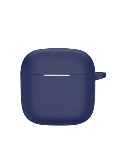 Huawei Freeclip 2 Kulaklık Uyumlu Mat Silikon Kılıf + Kanca Lacivert