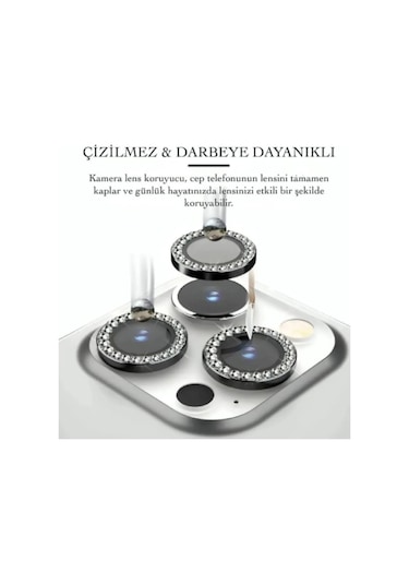 Mercitech Apple Uyumlu iPhone 14 Pro-14 Pro Max Diamont Lens
