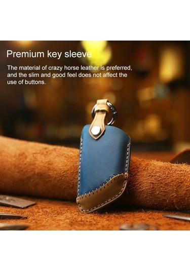 Tongxida Bmw Blade Uyumlu 3 Anahtar Deri Koruyucu Kahverengi