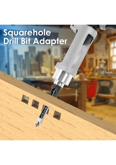 Xurunkeji Matkap Uçlu Kare Delik Matkap Ucu Adaptörü, Kesme Aparatı, Alüminyum Delik Matkabı Montaj Braketi, Matkap Sabitleme