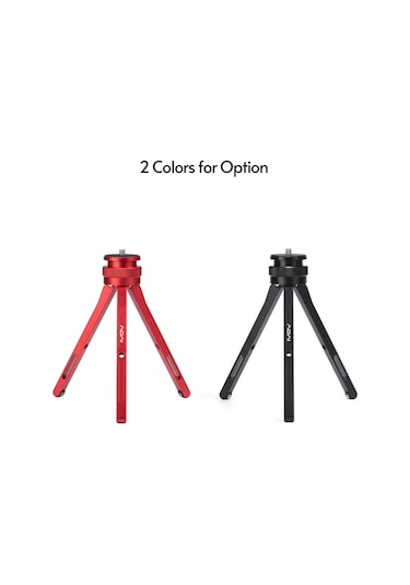 Kangvka Vl05rd Kırmızı Mini Alüminyum Masa Üstü Tripod - Sonsuz Yükseklik Ayarı Ve 1/4 İnç Evrensel Bağlantı