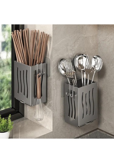 Beyaz Mutfak Eşyası Rafı-çok Fonksiyonlu Drenaj Çubuk Tutucu, Duvara Monte Veya Bağımsız Çatal Saklama Kutusu, Plastik