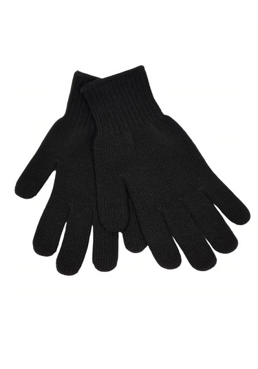 Erkek Siyah Kışlık Triko Eldiven Gloves
