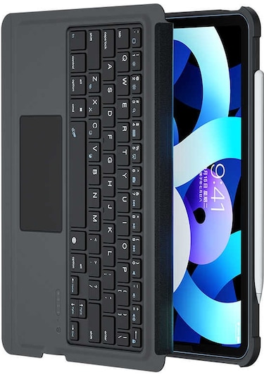 Apple Uyumlu iPad Air 11 2025 M3 Kablosuz Klavyeli Kılıf Benks Multifunctional Siyah