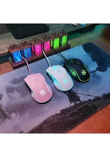 Besthome1 Pembe Isıtıran Satış Kablolu Oyun Faresi Ergonomik Tasarım 7 Renkli Aydınlatma Usb Bağlantılı Laptop Ve Pc Uyumlu -