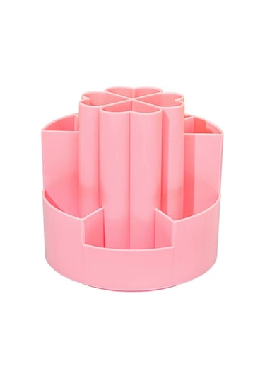 Ganzhoushop Masaüstü Düzenleyici Döndürülebilir Kalemlik Standı Saklama Kutusu Kalemlik Kırtasiye Saklama Kutusu Plastik Kalem Saklama Kutusu Beyazpembe