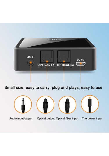 Yunboo Kablosuz Bluetooth 5.0 Alıcı Verici - Aux Ve Optik Girişli Çift Yönlü Ses Adaptörü