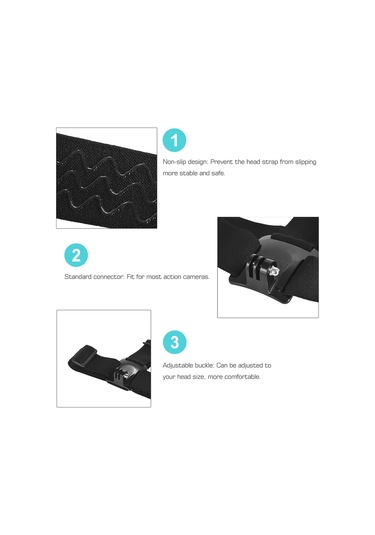 Jeemson Gopro Sjcam Yı Spor Kamerası İçin Ayarlanabilir, Kaymazsız Kafa/kask Bağlantısı - Dış Etkinlikler İçin Stabil Ve Konforlu