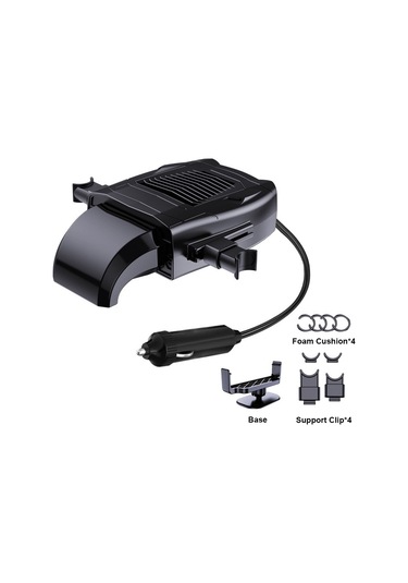 Konesam 12v Taşınabilir Araç Isıtıcısı Ve Fanı, 360 Dönebilen Başlık, Hızlı Isıtma Ve Soğutma, 2 Si 1 Arada Buz Çözücü