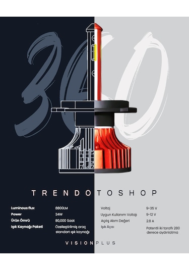 C9 360 Led Xenon Dob 9005 34w 8800 Lumen