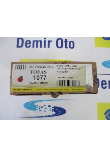 4458077 Buji Kablo Takımı A.Parazit Doğan-Kartal-Şahin-Serçe-M