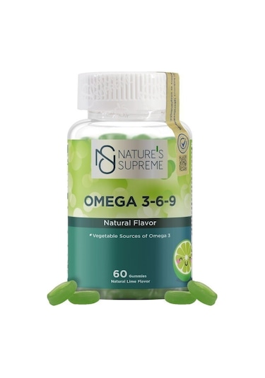 Natures Supreme Vegan Omega 3-6-9 60 Çiğnenebilir Form Yeşil Limo