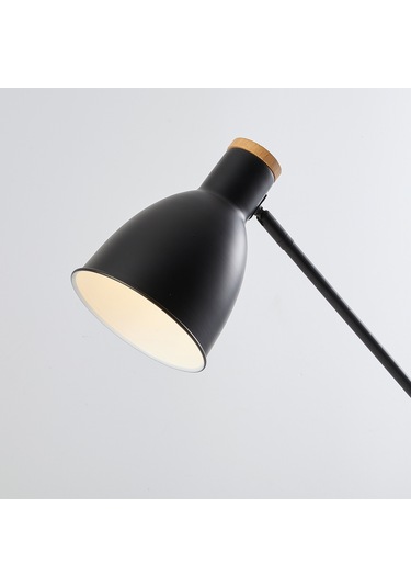 Marmo Ahşap Detaylı Siyah Ders Çalışma Masası Lambası Siyah