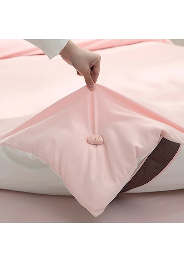 4 Adet Pembe-bulut Şekli Yatak Çarşafı Tutucular Kaymaz Raptiye Yorgan Klipleri Plastik İğneler İle Yeniden Kullanılabilir Yorgan Nevresim Pimleri