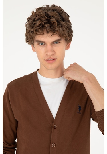 U.s. Polo Assn. Erkek Kahverengi Hırka Triko 50293531-vr029 Kahverengi