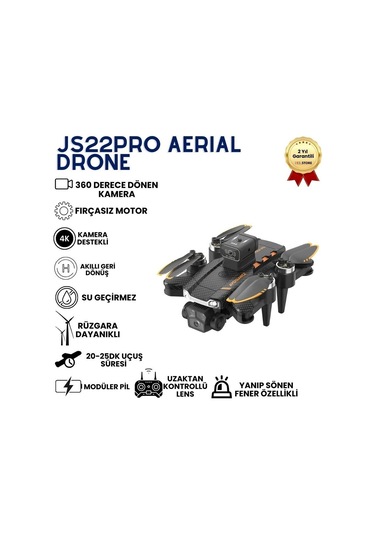 Js22pro Drone,4k Uzaktan Kumandalı, Fırçasız Motorlu 360 Roll Özellikli , Çift Lens Korumalı Drone-1472